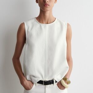 Cos Sleeveless White Denim Top